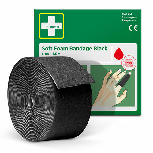 "Cederroth" Soft Foam Bandage 4,5 m x 6 cm schwarz , Refill