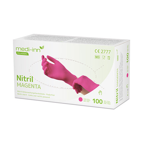 "Medi-Inn Classic" Handschuhe, Nitril puderfrei magenta "Nitril Magenta" Größe L