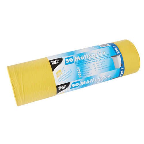 Müllsäcke, LDPE 120 l 110 cm x 70 cm gelb