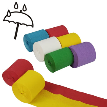 Rollen Krepp-Bänder 10 m x 5 cm farbig sortiert wasserfest