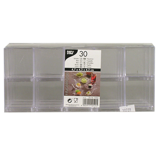 Fingerfood - Schalen, PS eckig 55 ml 4,7 cm x 4,2 cm x 4,2 cm glasklar