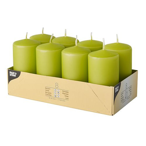 Stumpenkerzen Ø 50 mm · 100 mm kiwi