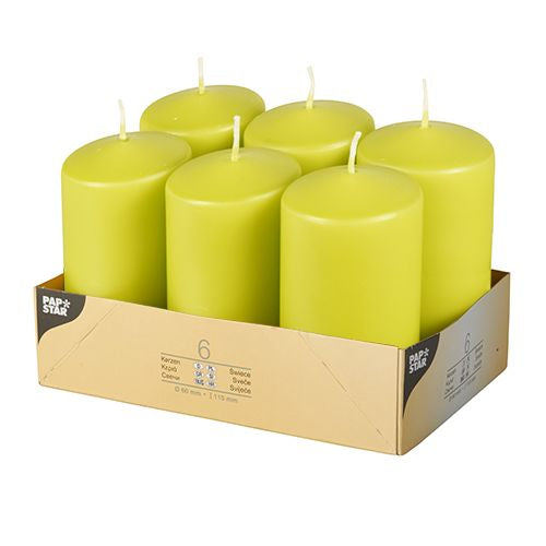Stumpenkerzen Ø 60 mm · 115 mm kiwi