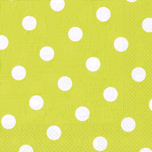 Servietten, 3-lagig 1/4-Falz 40 cm x 40 cm limonengrün "Dots"