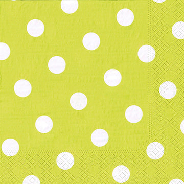 Servietten, 3-lagig 1/4-Falz 40 cm x 40 cm limonengrün "Dots"