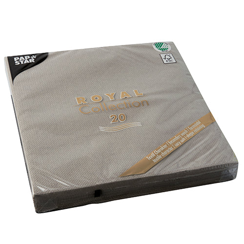 Servietten "ROYAL Collection" 1/4-Falz 40 cm x 40 cm grau