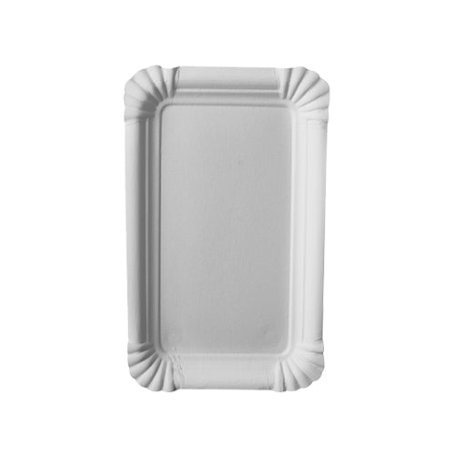 Teller, Pappe "pure" eckig 10 cm x 16 cm weiss