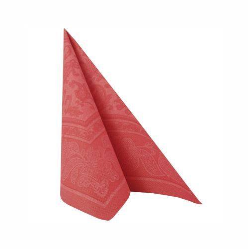Servietten "ROYAL Collection" 1/4-Falz 40 cm x 40 cm rot "Ornaments"