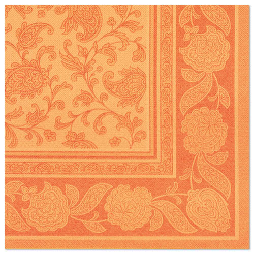 Servietten "ROYAL Collection" 1/4-Falz 40 cm x 40 cm orange "Ornaments"