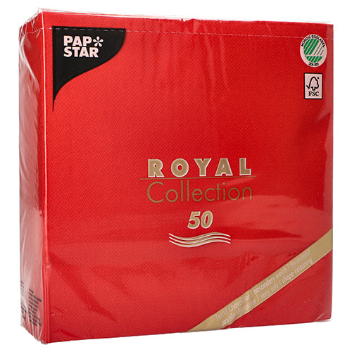 Servietten "ROYAL Collection" 1/4-Falz 40 cm x 40 cm rot
