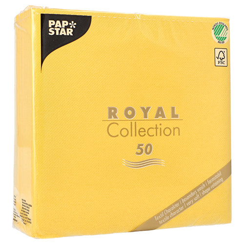 Servietten "ROYAL Collection" 1/4-Falz 40 cm x 40 cm gelb