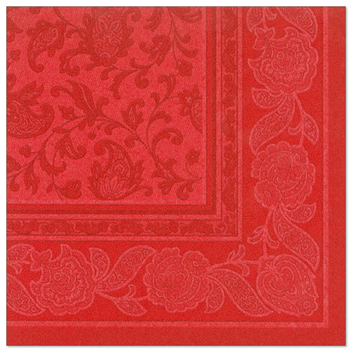 Servietten "ROYAL Collection" 1/4-Falz 40 cm x 40 cm rot "Ornaments"