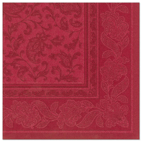 Servietten "ROYAL Collection" 1/4-Falz 40 cm x 40 cm bordeaux "Ornaments"