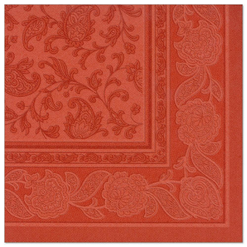Servietten "ROYAL Collection" 1/4-Falz 40 cm x 40 cm terracotta "Ornaments"