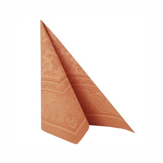 Servietten "ROYAL Collection" 1/4-Falz 40 cm x 40 cm terracotta "Ornaments"