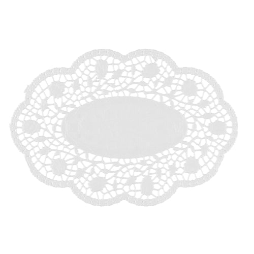 Mokkadeckchen oval 24 cm x 16,5 cm weiss