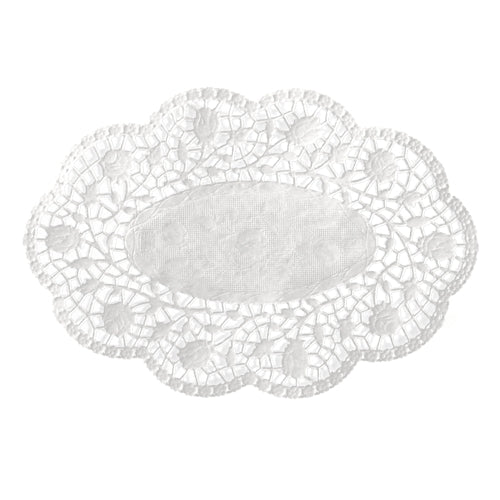 Mokkadeckchen oval 18 cm x 13 cm weiss