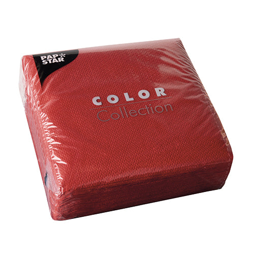 Servietten, 1-lagig 1/4-Falz 33 cm x 33 cm rot