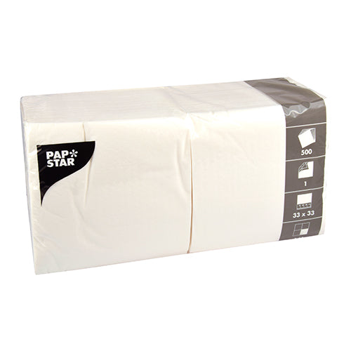 Servietten, 1-lagig 1/4-Falz 33 cm x 33 cm weiss