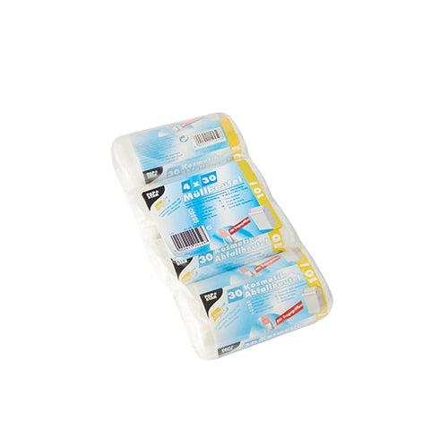 Müllbeutel mit Tragegriffen, HDPE 10 l 42 cm x 39,5 cm transparent