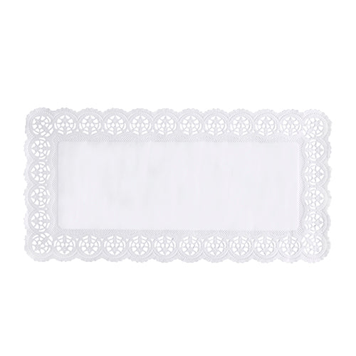 Spitzenpapiere eckig 40 cm x 20 cm weiss