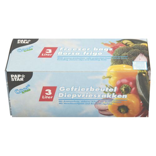 Gefrierbeutel, LLDPE 3 l 32 cm x 25 cm transparent in Faltschachtel