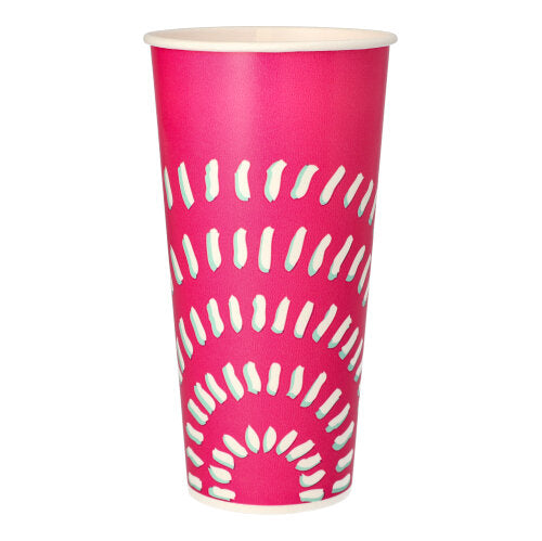 Trinkbecher für Kaltgetränke, Pappe 0,5 l Ø 8,97 cm · 16,83 cm pink "Rays"