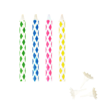 Magic-Kerzen mit Halter 6 cm farbig sortiert
