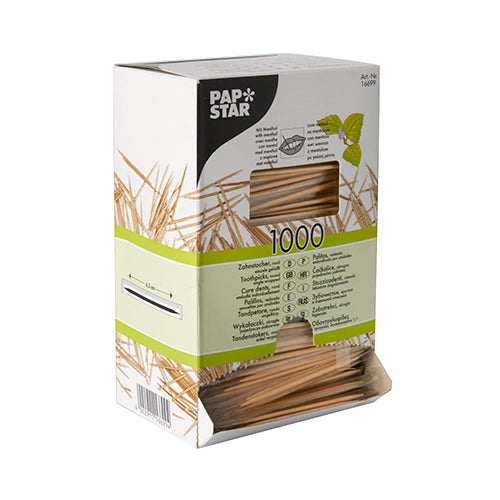 Zahnstocher, Holz gehüllt rund 6,5 cm mit Menthol