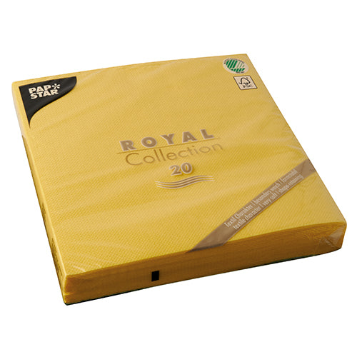 Servietten "ROYAL Collection" 1/4-Falz 40 cm x 40 cm gelb