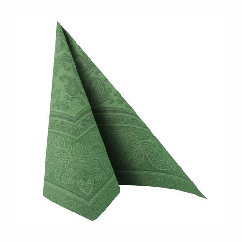 Servietten "ROYAL Collection" 1/4-Falz 40 cm x 40 cm dunkelgrün "Ornaments"