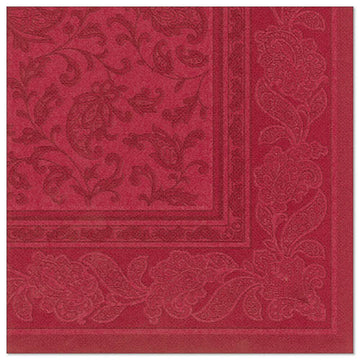 Servietten "ROYAL Collection" 1/4-Falz 40 cm x 40 cm bordeaux "Ornaments"