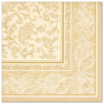Servietten "ROYAL Collection" 1/4-Falz 40 cm x 40 cm champagner "Ornaments"