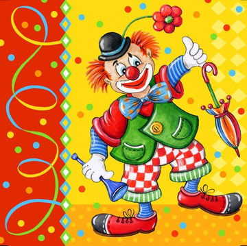 Servietten, 3-lagig 1/4-Falz 33 cm x 33 cm "Clown"