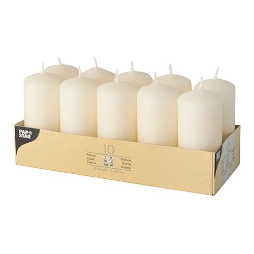 Stumpenkerzen Ø 40 mm · 90 mm creme