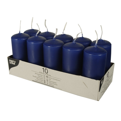 Stumpenkerzen Ø 40 mm · 90 mm dunkelblau