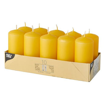 Stumpenkerzen Ø 40 mm · 90 mm goldgelb