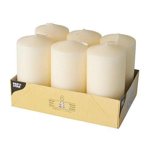 Stumpenkerzen Ø 60 mm · 115 mm creme