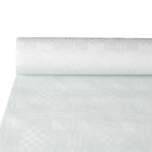 Papiertischtuch mit Damastprägung 10 m x 1,2 m weiss