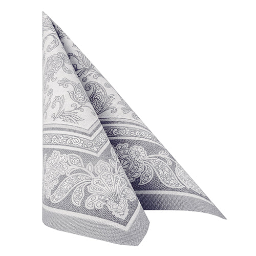 Servietten "ROYAL Collection" 1/4-Falz 40 cm x 40 cm grau "Ornaments"
