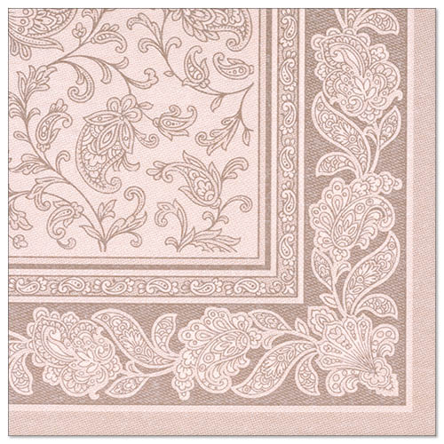 Servietten "ROYAL Collection" 1/4-Falz 40 cm x 40 cm mocca "Ornaments"