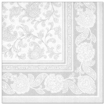 Servietten "ROYAL Collection" 1/4-Falz 40 cm x 40 cm weiss "Ornaments"