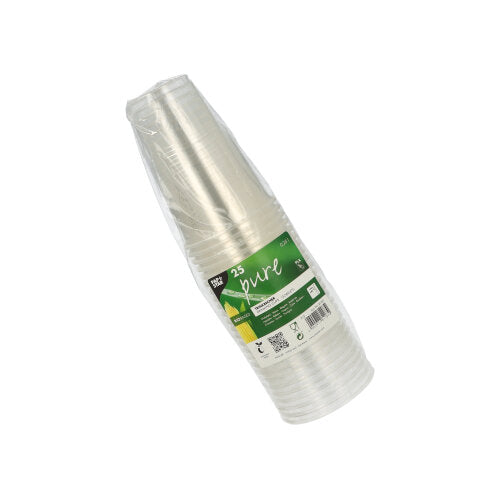 Kaltgetränkebecher, PLA "pure" 0,25 l Ø 7,8 cm · 11 cm glasklar mit Schaumrand