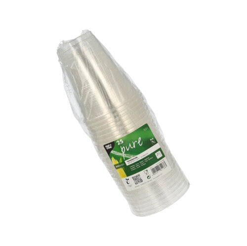 Kaltgetränkebecher, PLA "pure" 0,3 l Ø 9,5 cm · 11 cm glasklar mit Schaumrand