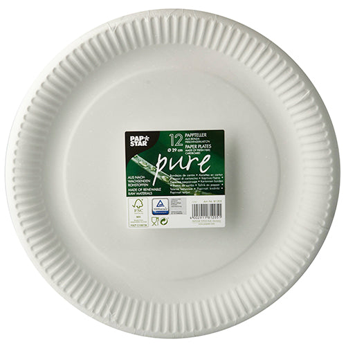 Teller, Pappe "pure" rund Ø 29 cm weiss