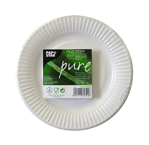 Teller, Pappe "pure" rund Ø 19 cm weiss