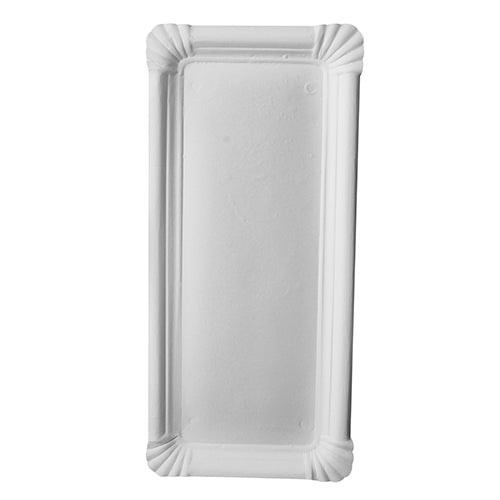 Teller, Pappe "pure" eckig 11 cm x 24 cm weiss