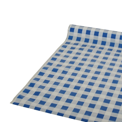 Tischdecke, Folie 50 m x 80 cm blau "Karo"
