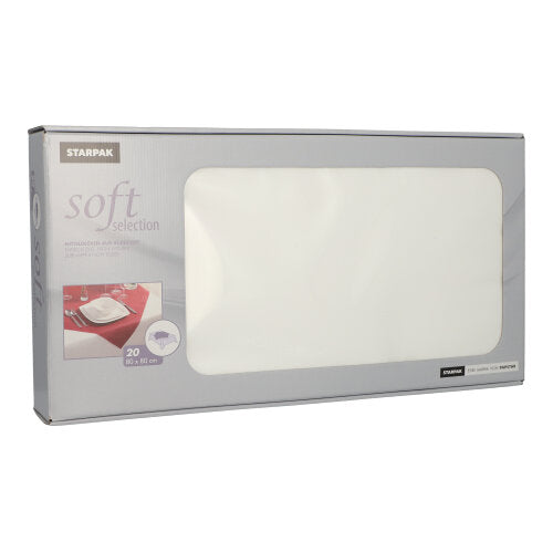 Mitteldecken, stoffähnlich, Vlies "soft selection" 80 cm x 80 cm weiss