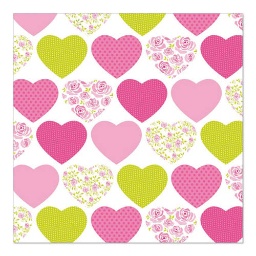 Servietten, 3-lagig 1/4-Falz 33 cm x 33 cm "Sweetheart"